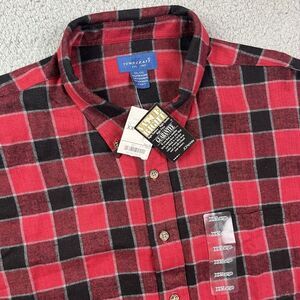 Vintage Towncraft Shirt Mens‎ XXL Red Plaid Button Up Long Sleeve Casual NOS